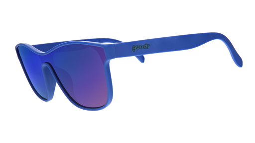 Best Dystopia Ever |Blue futuristic style sunglasses with purple lenses | goodr sunglasses