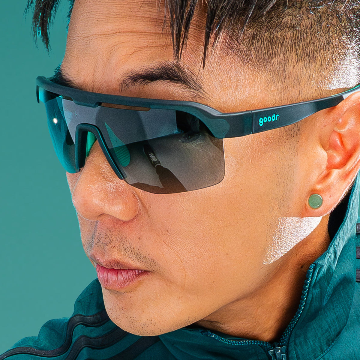 Electric Zen Machine — Teal Bolt G sunglasses, product view 2