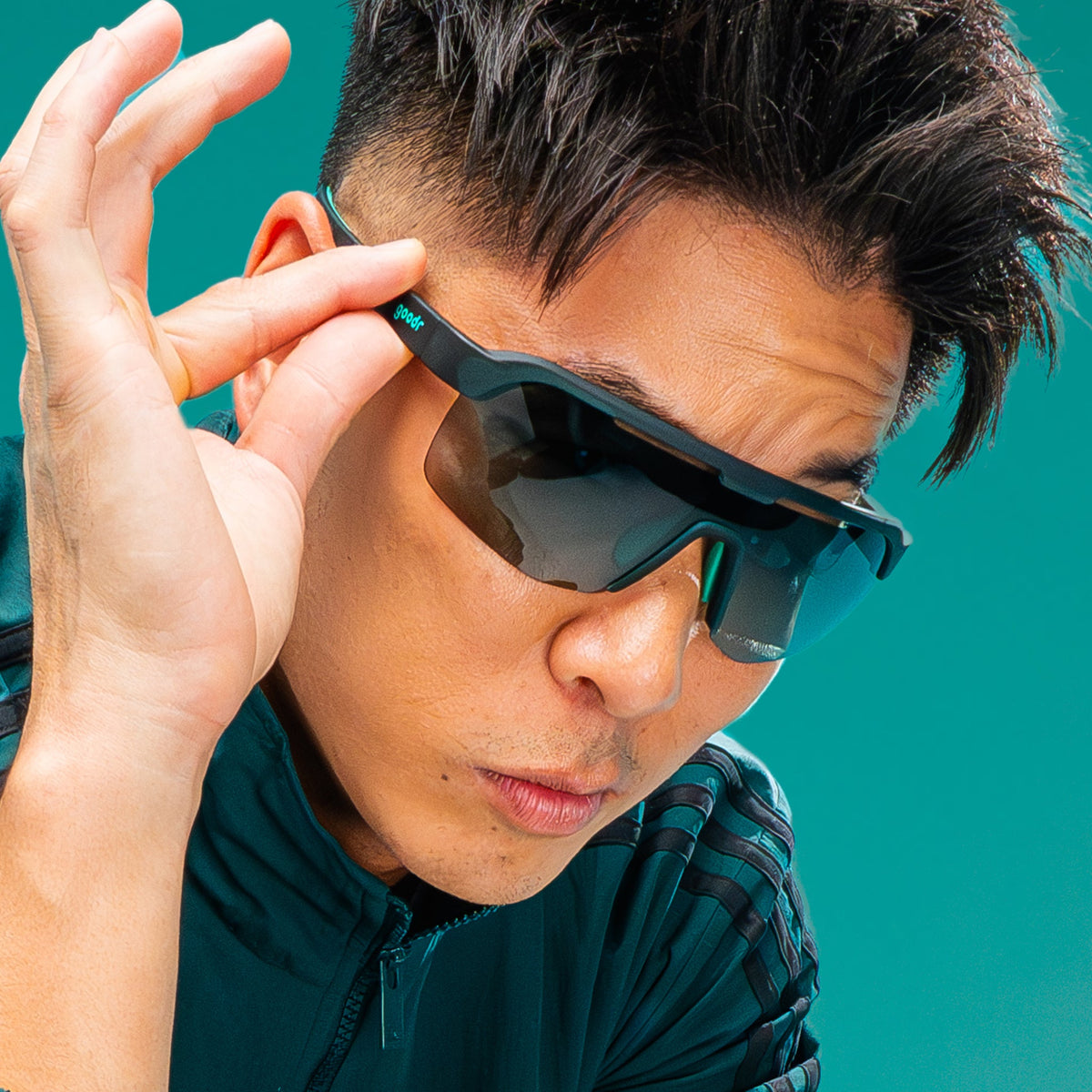 Electric Zen Machine — Teal Bolt G sunglasses, product view 5